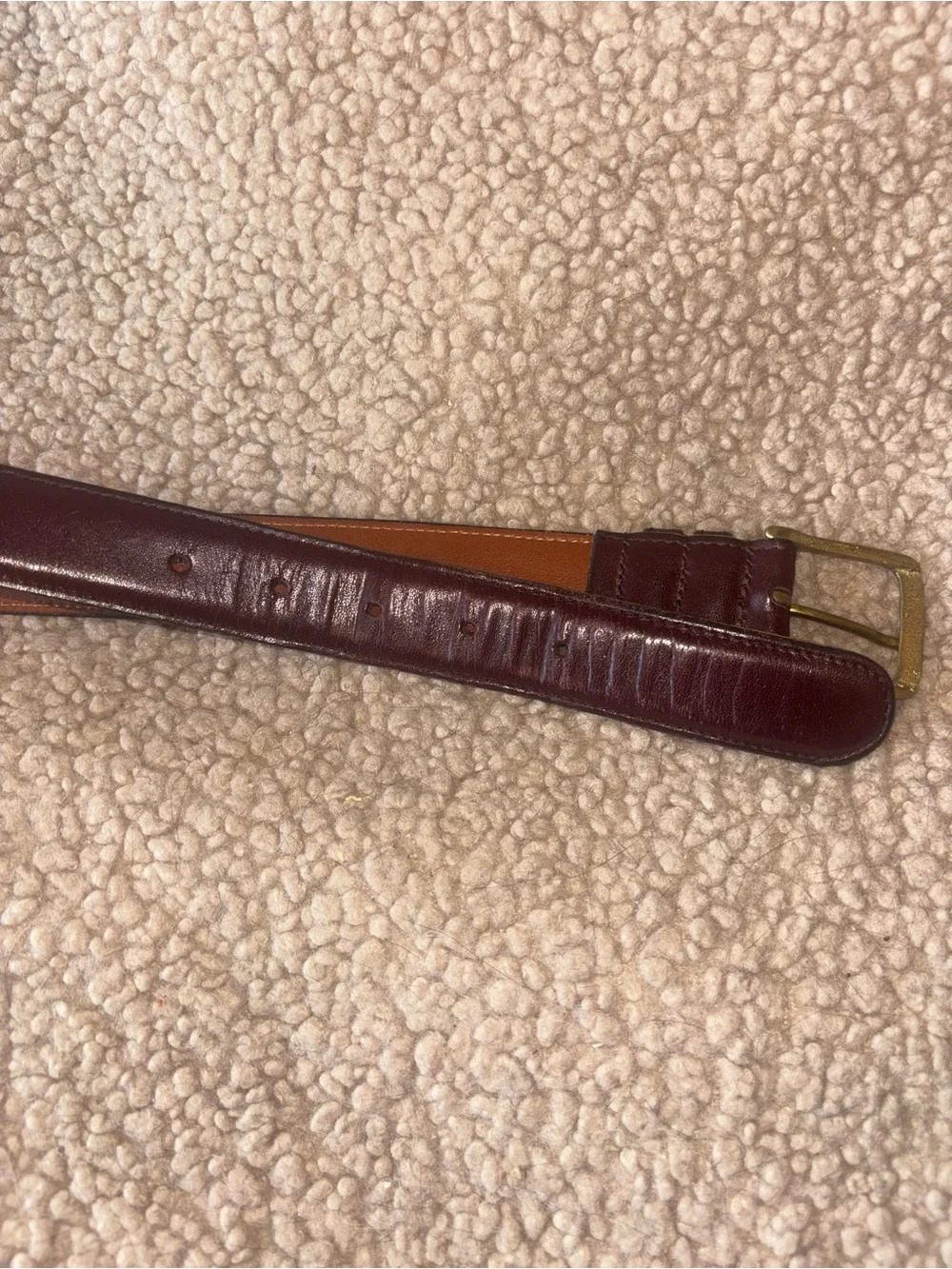 Coach mahogany leather belt size 34